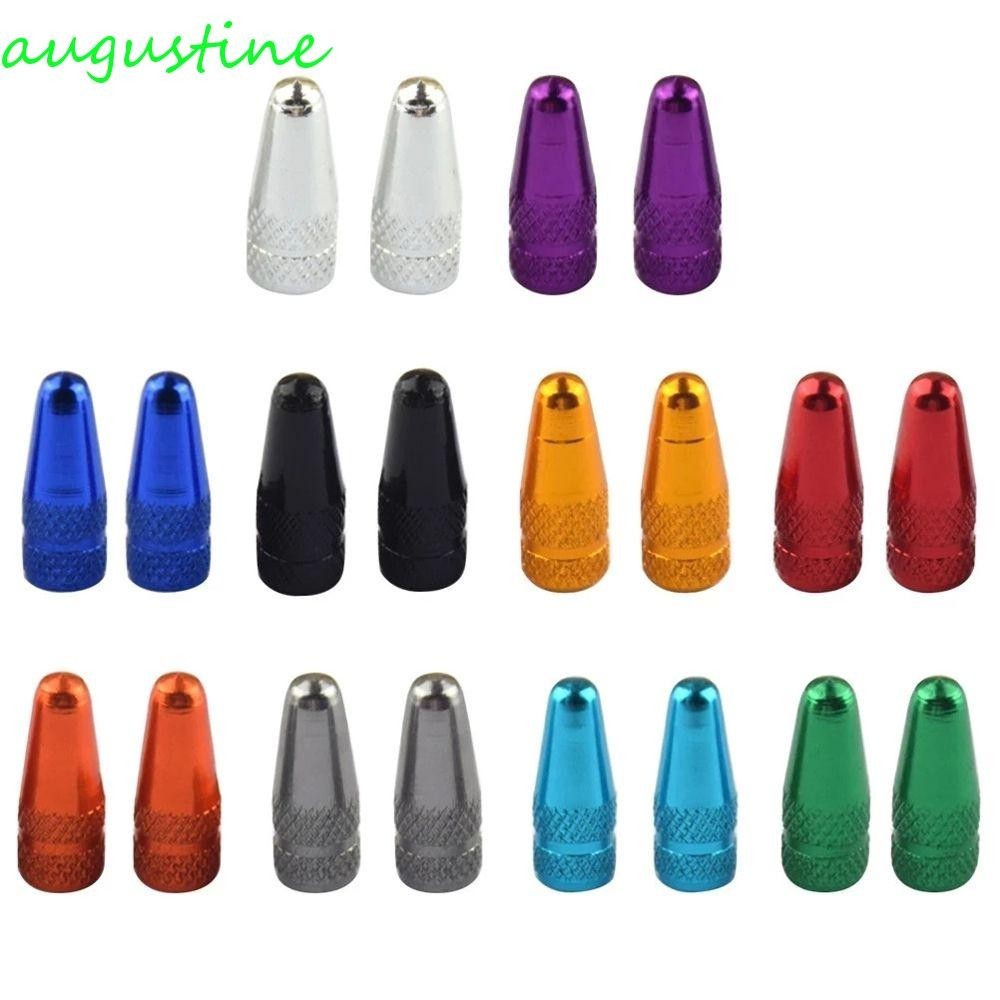 Augustine ฝาครอบวาล์วลมยางรถจักรยาน อะลูมิเนียมอัลลอย กันฝุ่น 4 ชิ้น