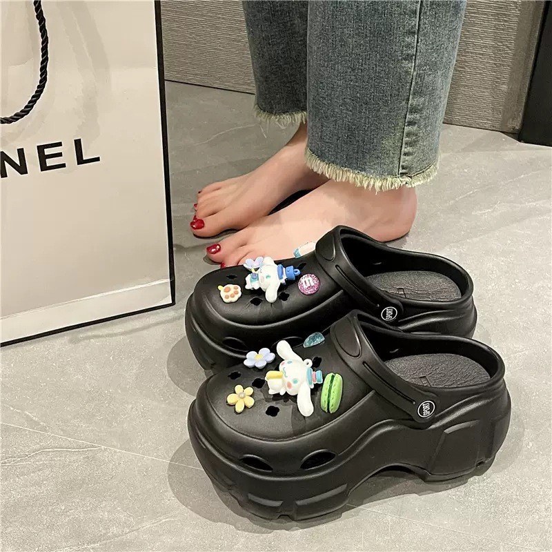 GUDETU.SANDALS.รองเท้าแตะ พื้นหนา ป้องกันการลื่น พิมพ์ลายการ์ตูนน่ารัก ป้องกันกลิ่น สําหรับผู้หญิง