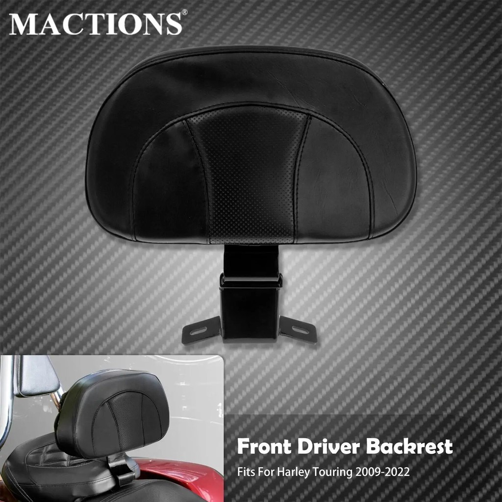 BAMotorcycle Front Driver Rider Backrest Mounting Black For Harley Touring 2009-2022 Street Glide Electra Glide Road Kin
