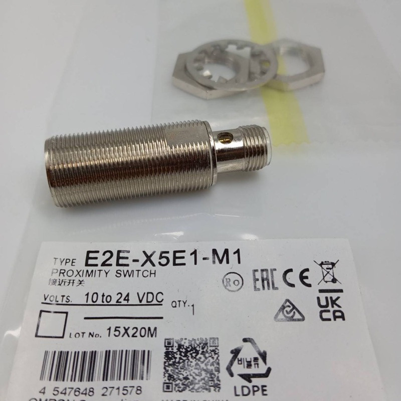 E2E-X5E1-M1 หัว 18MM  ระยะจับ 5 MM NPN NO แจ็ค 4P ไฟ 12 to 24 VD งานแท้ พร้อมส่งในไทย ราคาส่ง
