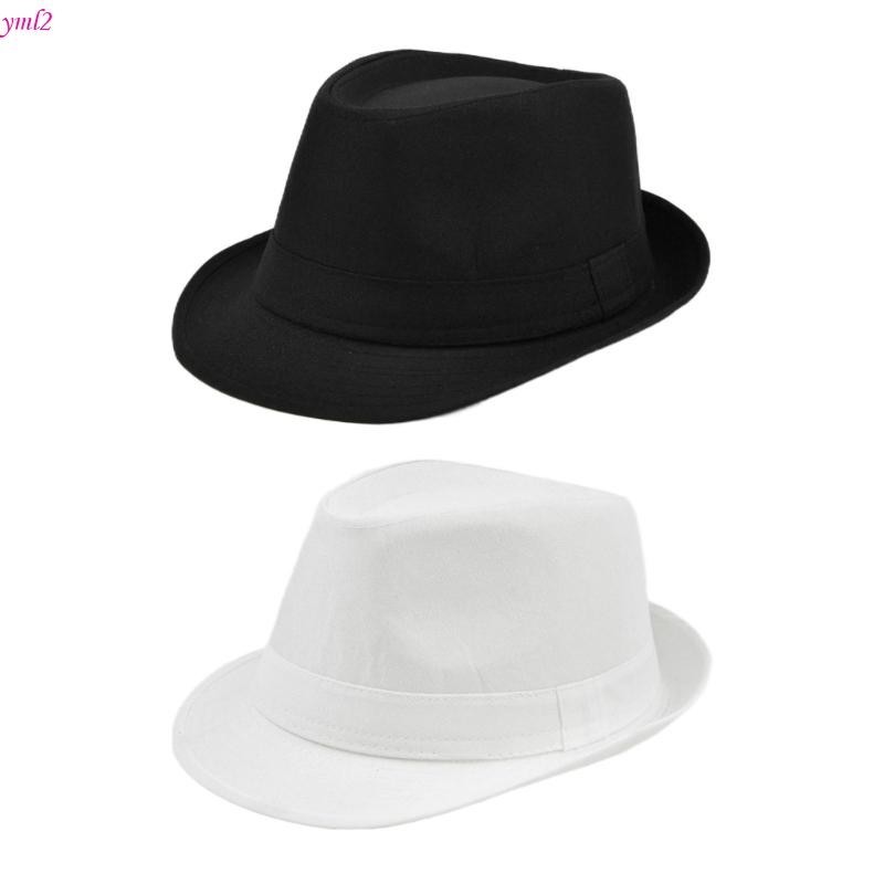 Yml2 หมวก Fedora หรูหรา สําหรับผู้ชาย ผู้หญิง เหมาะกับงานปาร์ตี้ งานแต่งงาน