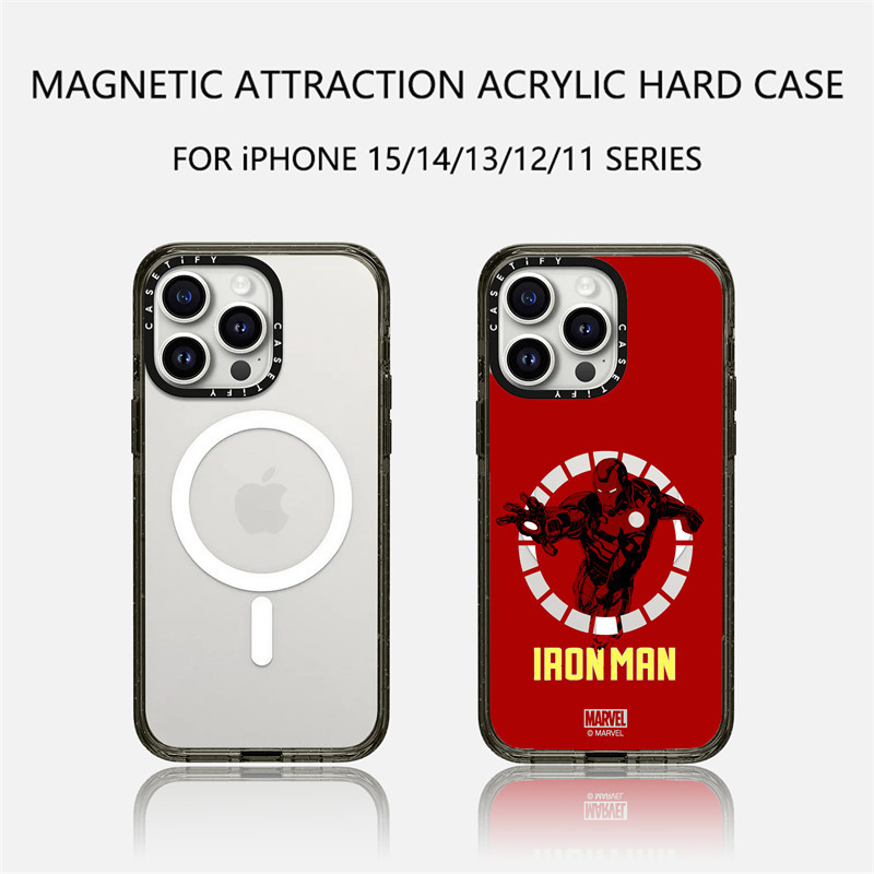 มาร์เวล | Casetify เคสโทรศัพท์มือถืออะคริลิค TPU แบบแข็ง แม่เหล็ก สีแดง พร้อมกล่อง สําหรับ Apple IPhone 11 12 13 14 15 Pro Max