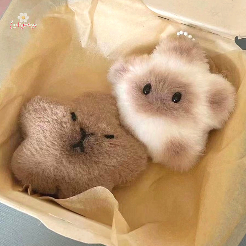 Luckybabys> Capybara ตุ๊กตาดาว ส่งเสียงดัง พวงกุญแจ จี้ตุ๊กตายัดไส้ นุ่ม กระเป๋าเป้สะพายหลัง รถ กระเป๋า พวงกุญแจ ตกแต่ง ของขวัญเด็ก ใหม่