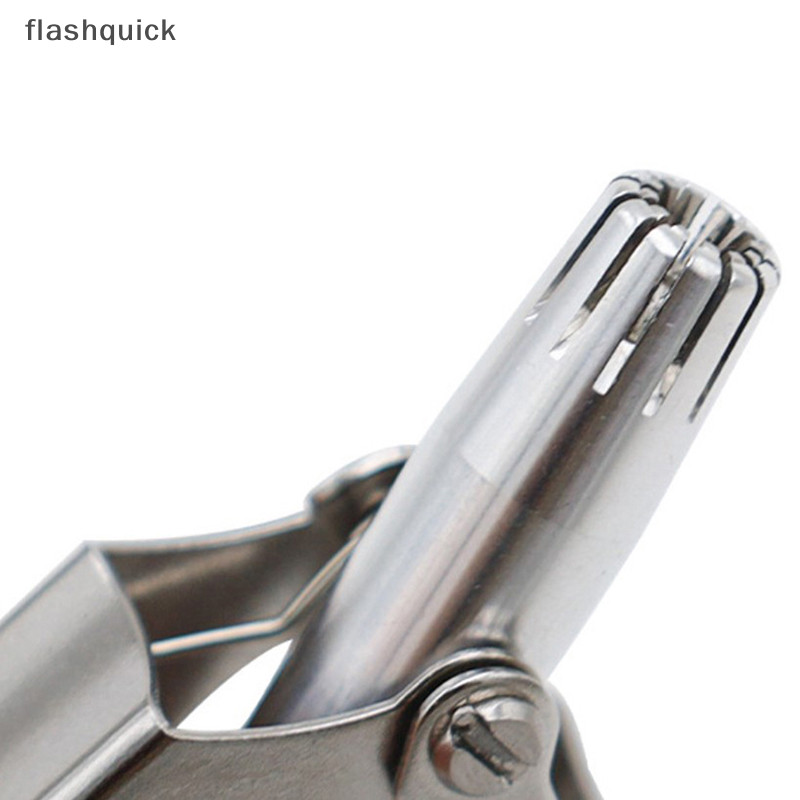 Flashquick 1 ชิ้น เครื่องตัดขนจมูก สําหรับผู้ชาย แบบพกพา สเตนเลส แมนนวล สําหรับเครื่องโกนหนวด ล้างทําความสะอาดได้ หู ขน กรรไกรมืออาชีพ ดี