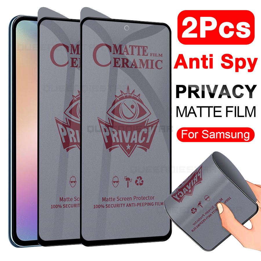 2Pcs(ฟิล์มด้าน+ฟิล์มกันมอง) สำหรับ Samsung Galaxy A17 A27 37 A57 A07 A16 A26 A36 A56 A15 A25 A35 A55 A14 A24 A34 A54 A13 A23 A33 A53 A73 A12 A22 A32 A42 A52 A52S A72 A31 A51 A71 A05 A06 A20 A30 A50 A70 S24 S25 FE ฟิล์มด้าน ฟิล์มกันเสือก ฟิล์ม กันมองข้าง ราคา ถูกที่สุด ดีลบีเคเค