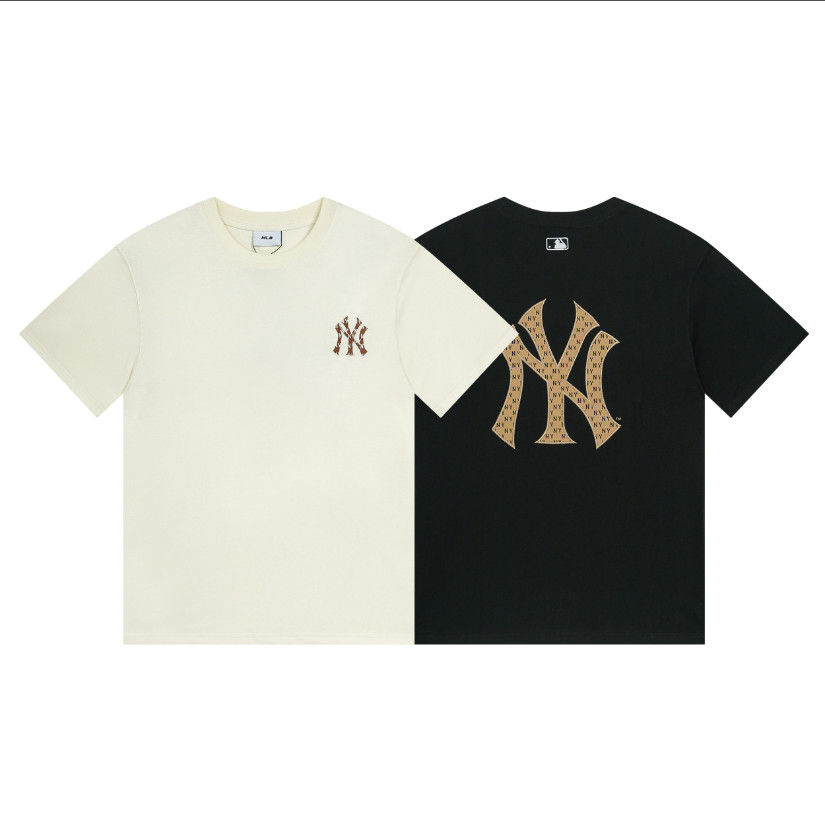 สินค้าพร้อมส่ง ! เสื้อยืดแขนสั้น ปักลายโลโก้ MLB แฟชั่นฤดูร้อน สําหรับผู้ชาย และผู้หญิง