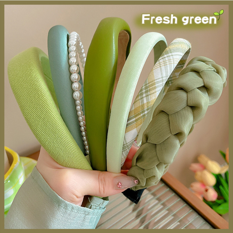 ที่คาดผม สีเขียว ระดับไฮเอนด์ แบบเรียบง่าย แฟชั่นฤดูใบไม้ผลิ และฤดูร้อน สําหรับผู้หญิง - รูปที่ 5