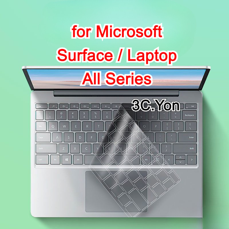 MICROSOFT เคสคีย์บอร์ด TPU นิ่ม แบบใส สําหรับ Surface Pro 9 8 7 6 5 4 3 2 Go SurfaceBook 2 13 12 15.6 นิ้ว