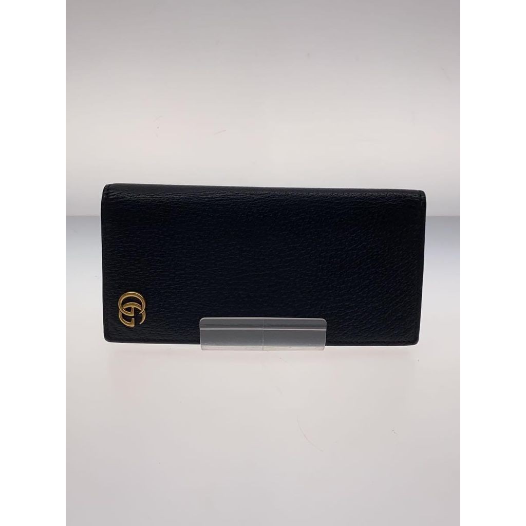 GUCCI Wallet Folded In Half GG Marmont Black Men Direct from Japan Secondhand