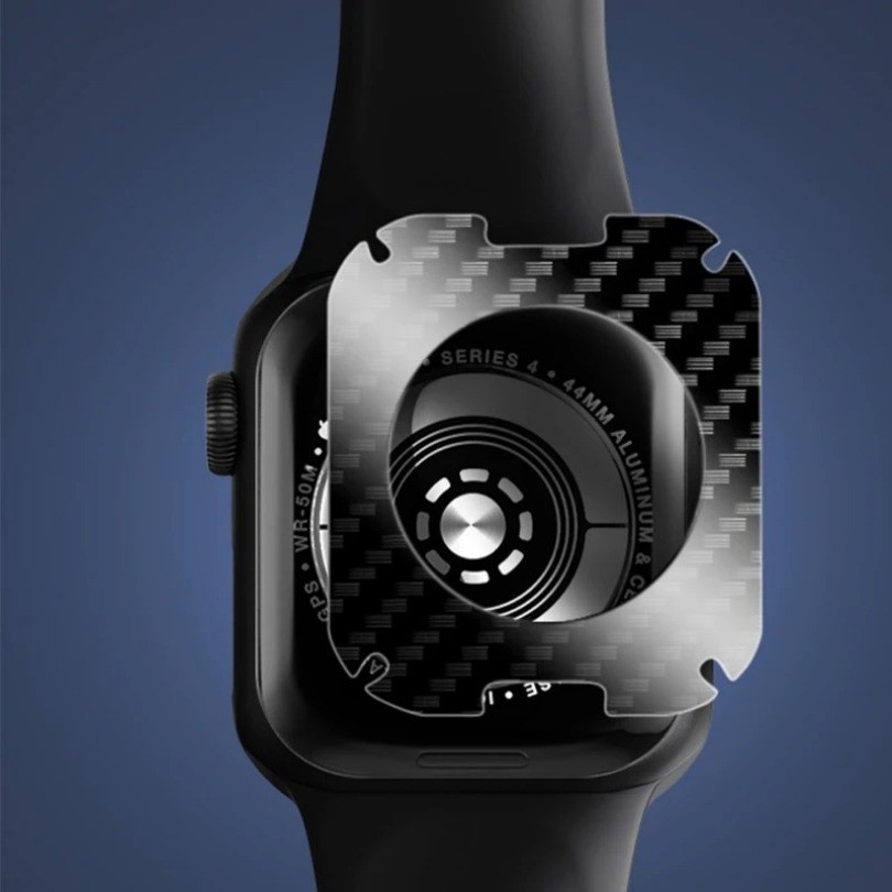 สติกเกอร์ฟิล์มคาร์บอนไฟเบอร์ กันรอยหน้าจอ สําหรับ Apple Watch 49 มม. Ultra 2 Series 9 8 7 6 5 4 3 SE 38 มม. 40 มม. 41 มม. 42 มม. 44 มม. 45 มม. 1 ชิ้น
