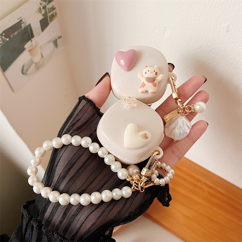 เคสหูฟัง Baseus Bowie WM01 WM02 เคส Case เคสหูฟัง แฮนด์เมด พิมพ์ลายหัวใจน่ารัก DIY สําหรับ