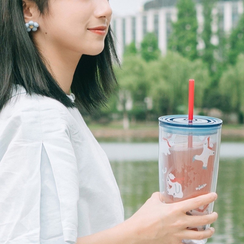 พร้อมส่ง แก้วพลาสติก 2 ชั้น 720ml มีหลอด locknlock double wall cold cup 720มล. hap507 แก้วน้ำ ใบใหญ่ สีขาว สีดำ ของขวัญ ราคา ถูกที่สุด ดีลบีเคเค แกลเลอรีภาพที่ 7