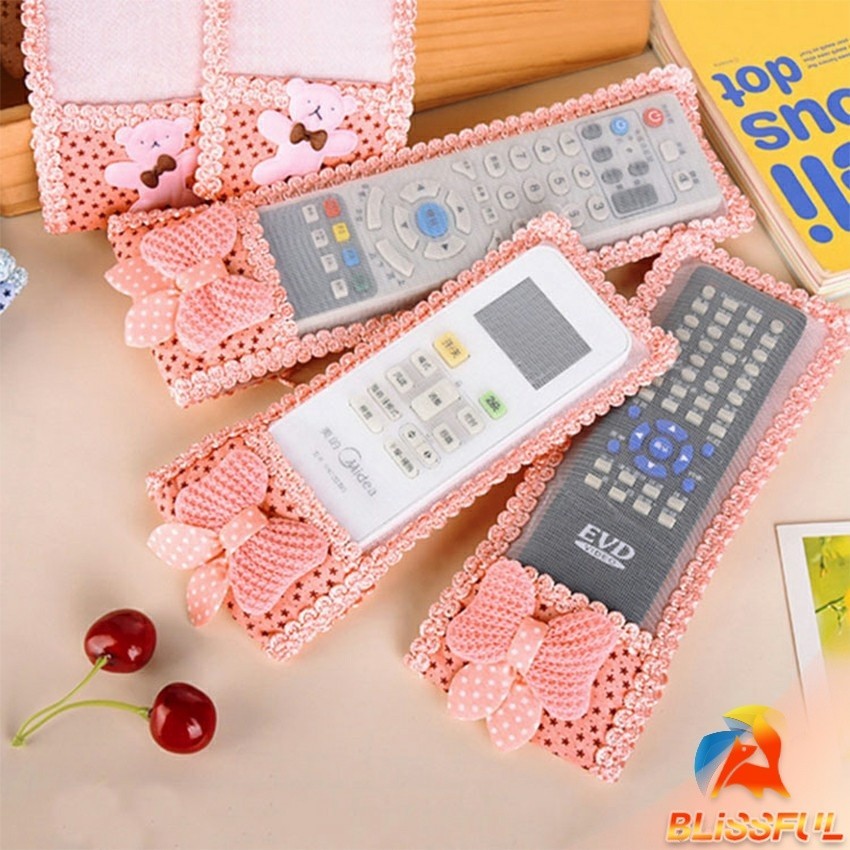 B.F ซองใส่รีโมตคอนโทรล ประดับโบว์ มุ้งมิ้ง น่ารัก Remote control cover