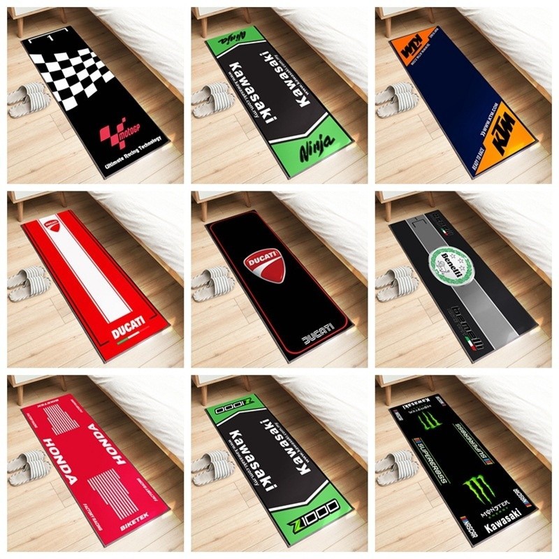 พรมปูพื้น กันลื่น ขนาด 60x200 ซม. สําหรับรถจักรยานยนต์ Honda Kawasaki Yamaha BMW Suzuki