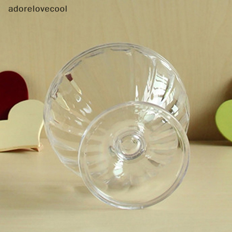Adth ถ้วยแก้วใส่สลัด ไอศกรีม ลายนูน ขนาด 250 มล.