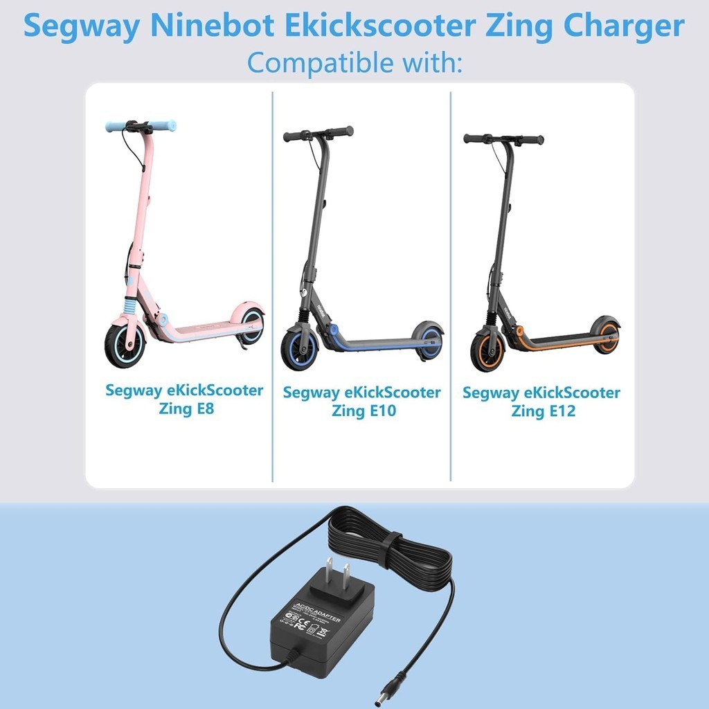 อะแดปเตอร์ชาร์จแบตเตอรี่ แบบเปลี่ยน สําหรับ Segway Ninebot eKickScooter Zing E8 Segway E8 E10 E12 A8076 US EU UK PLUGk