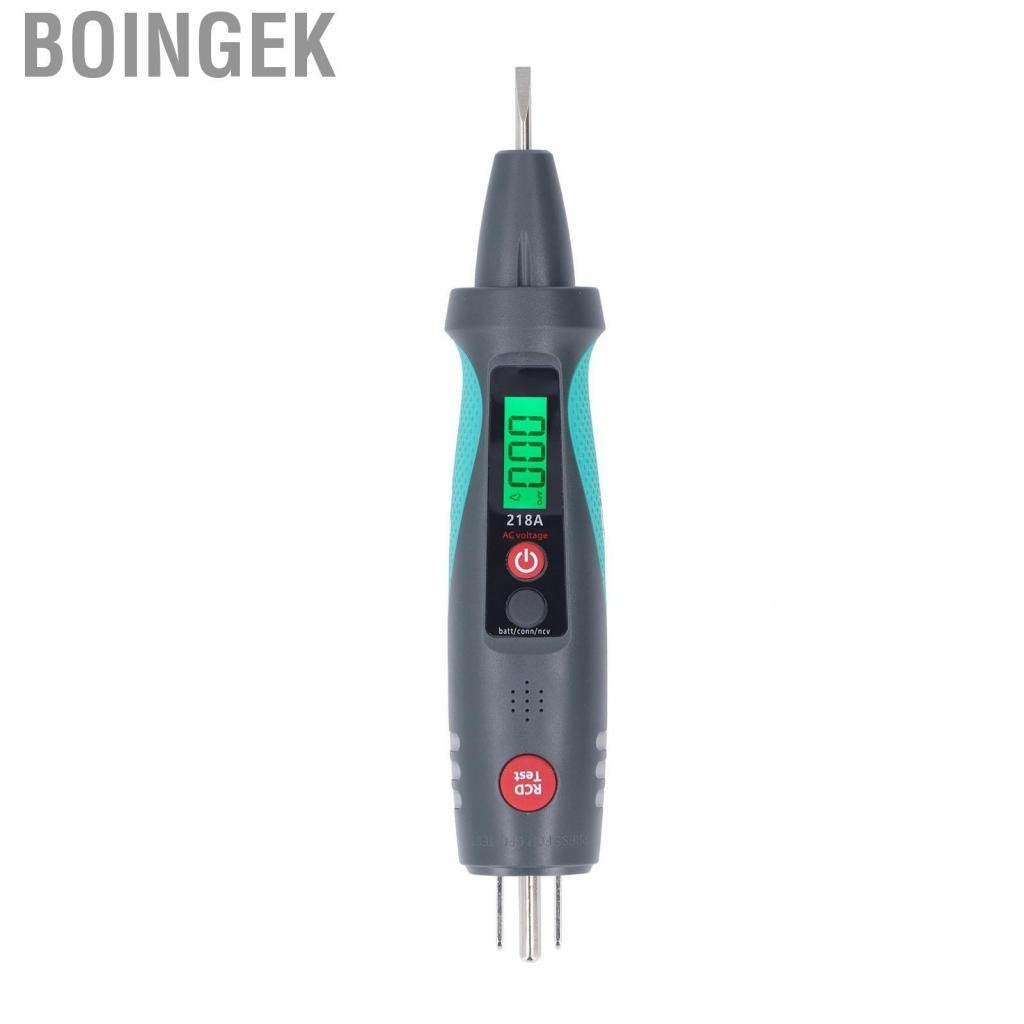 Boingek Electrical Tester Easy To Read 218A AC12V‑300V Socket Non Contact LCD Display Multifunctional with Flashlight for