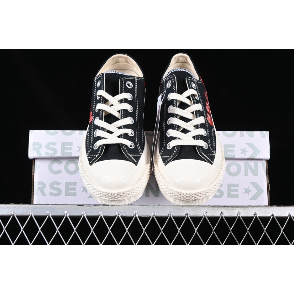 ♞,♘,♙Comme Des Garcons CDG PLAY Low Cut Converse Chuck Taylor All Star 70 Ox Black For Men Women 16
