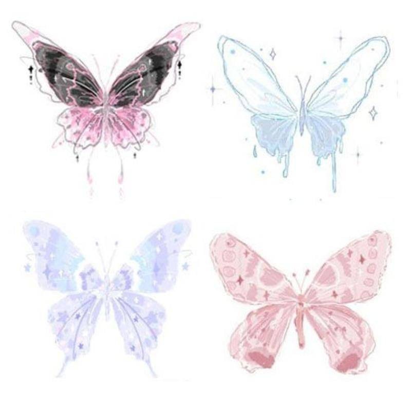 Tatoo สติกเกอร์รอยสักชั่วคราว ลายผีเสื้อ กันน้ํา ทนทาน 15 วัน 2024