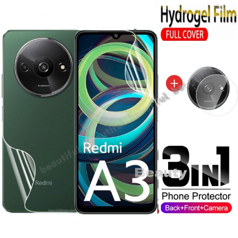 Xiaomi Redmi A3 4G ด้านหน้า ด้านหลัง ฟิล์มไฮโดรเจล สําหรับ Redmi A3 A2 A1 Plus A 3 Red MiA3 เคส A3Redmi ป้องกัน มุมมองที่ชัดเจน ฝาครอบเต็มรูปแบบ เลนส์กล้อง ป้องกันหน้าจอ ฟิล์มไฮดรอลิก นิ่ม A3