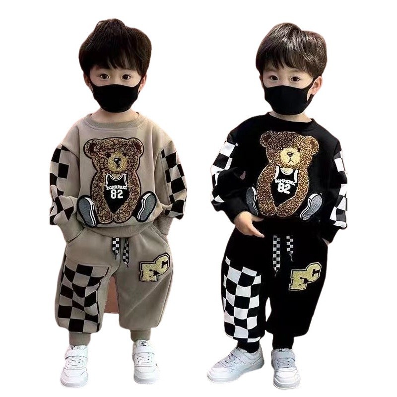 Fashion ชุดเซ็ต 2 ชิ้น เสื้อแขนยาว+กางเกงขายาว รูปหมี รุ่น A3417