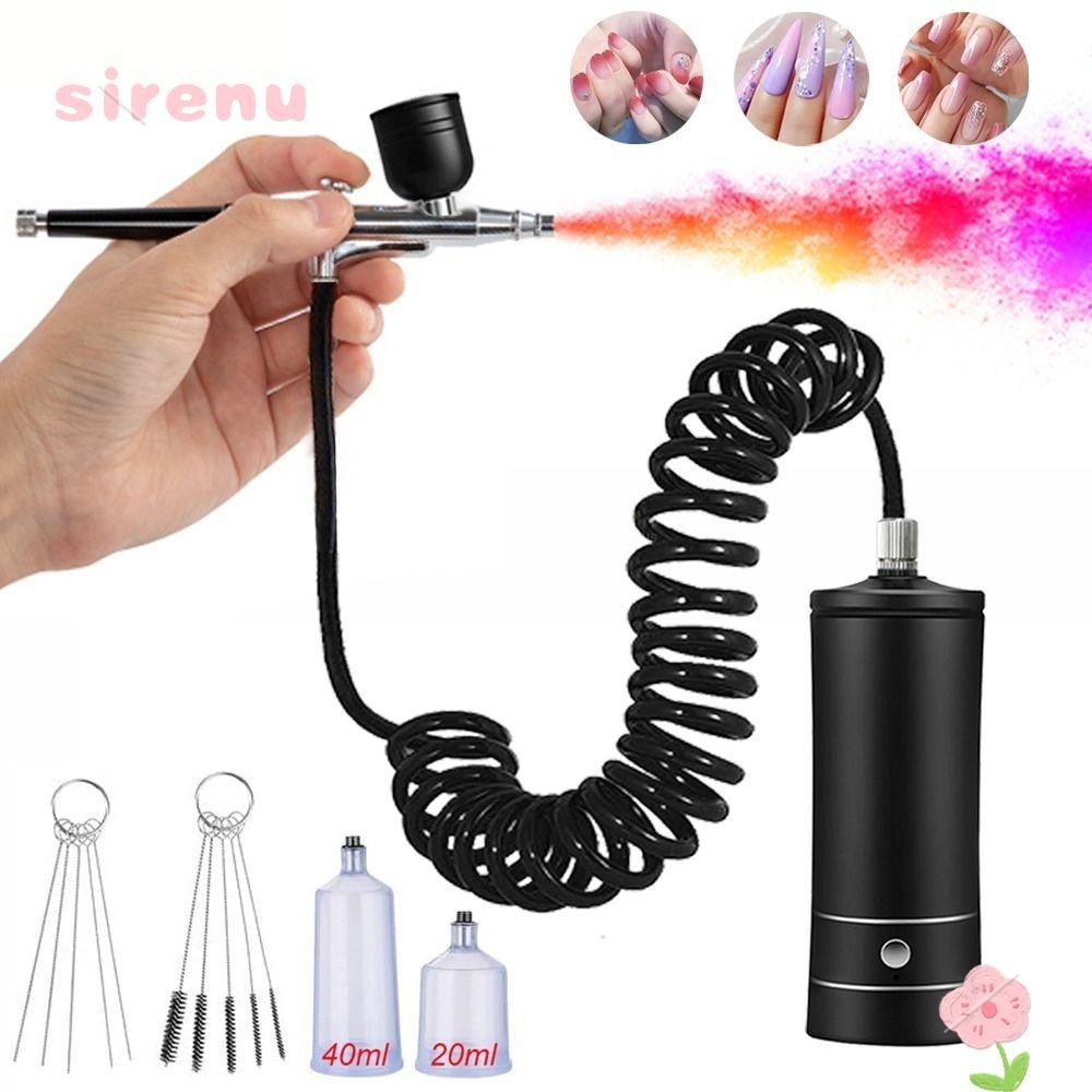 Sirenu แอร์บรัช คอมเพรสเซอร์ ชาร์จ USB แบบพกพา 2 โมเดล 360KPA นาโนออกซิเจนแอร์บรัช