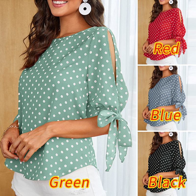 Zanzea เสื้อเบลาส์ คอกลม ลายจุด สไตล์วินเทจ สําหรับผู้หญิง - รูปที่ 2