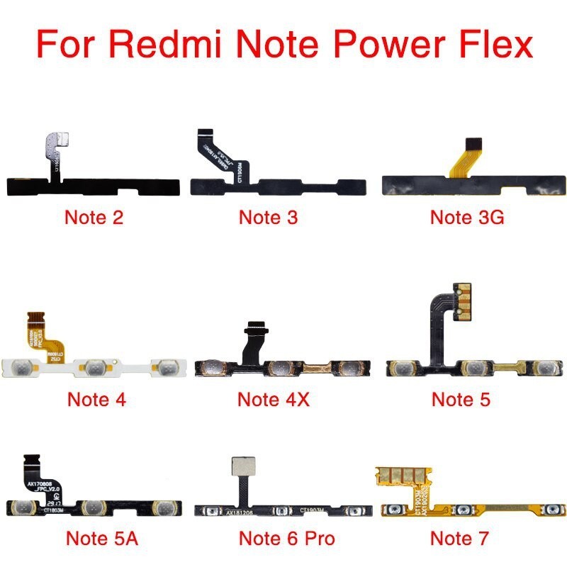 J71J & 1pcs ใหม่สวิทช์ควบคุมสายไฟ Flex สําหรับ Xiaomi Redmi หมายเหตุ 2 3 3G 4 4X 5 6 7 Pro Volume Up