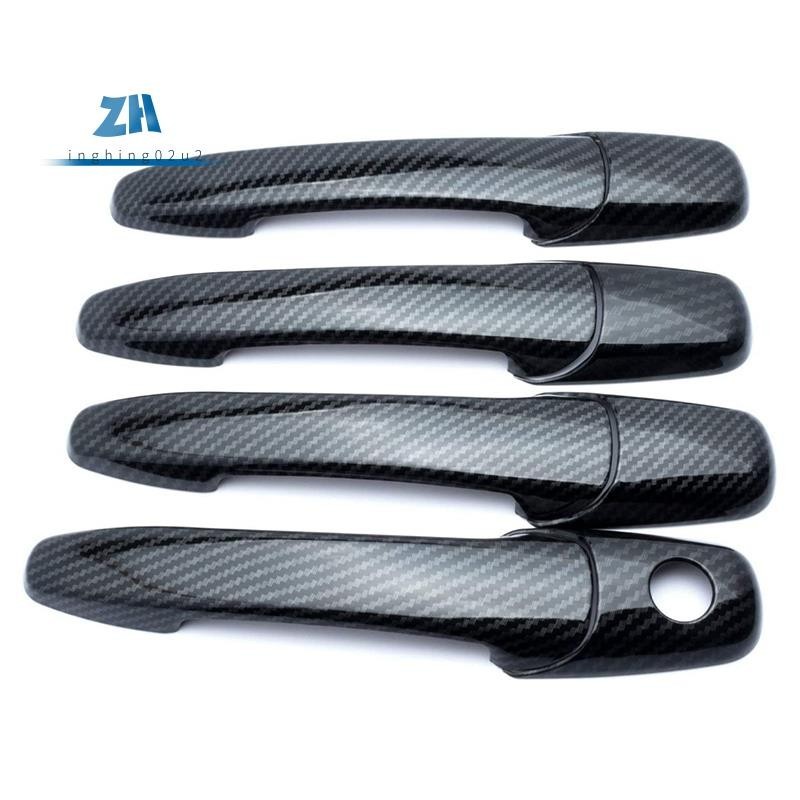 ฝาครอบมือจับประตูรถยนต์ คาร์บอนไฟเบอร์ พร้อมรูกุญแจ สําหรับ Mazda 2 3 6