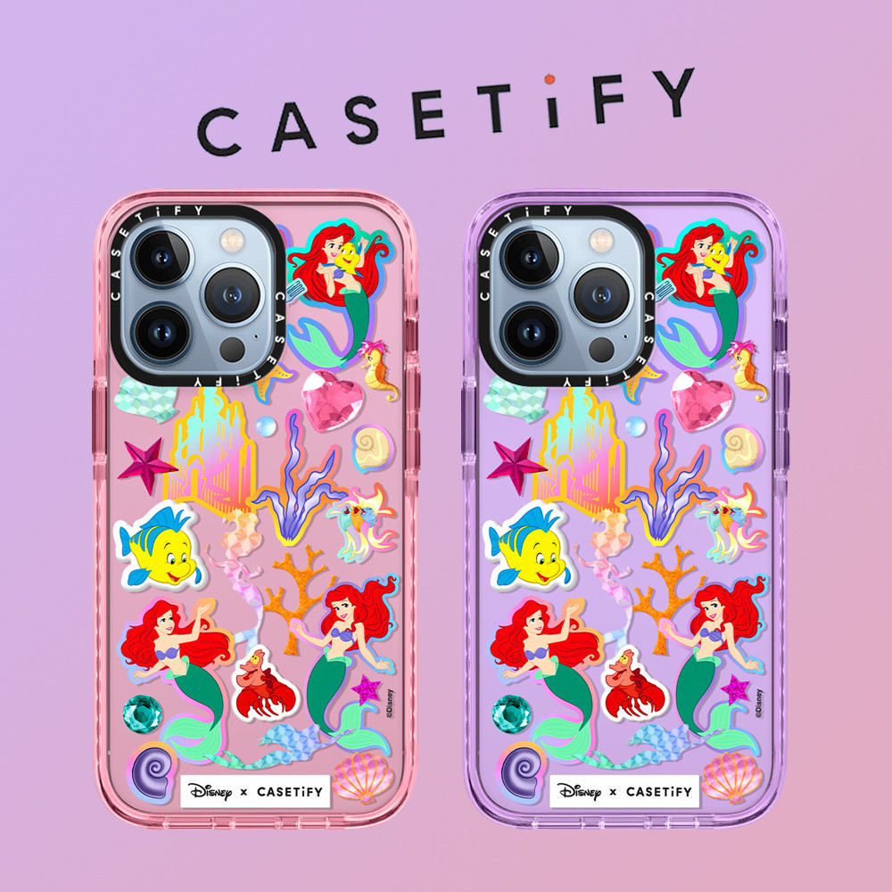 Casetify เคสโทรศัพท์มือถือแบบนิ่ม TPU กันกระแทก ลายสติกเกอร์นางเงือก กราฟฟิตี้ สําหรับ iPhone 15 Pro Max 14 ProMax plus 13 12 12Pro 12PM 11 11PRO XR