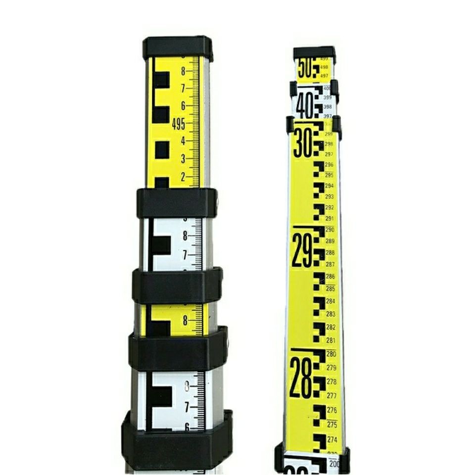 Level Gauge Sopwith Staff Thick Aluminum Alloy 3 M 5 M 7M Double-Sided Scale Measuring Retractable S