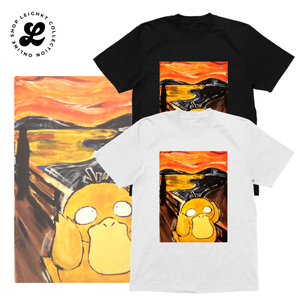 เสื้ออนิเมะ Pokemon Psyduck Paint Meme S-5XL
