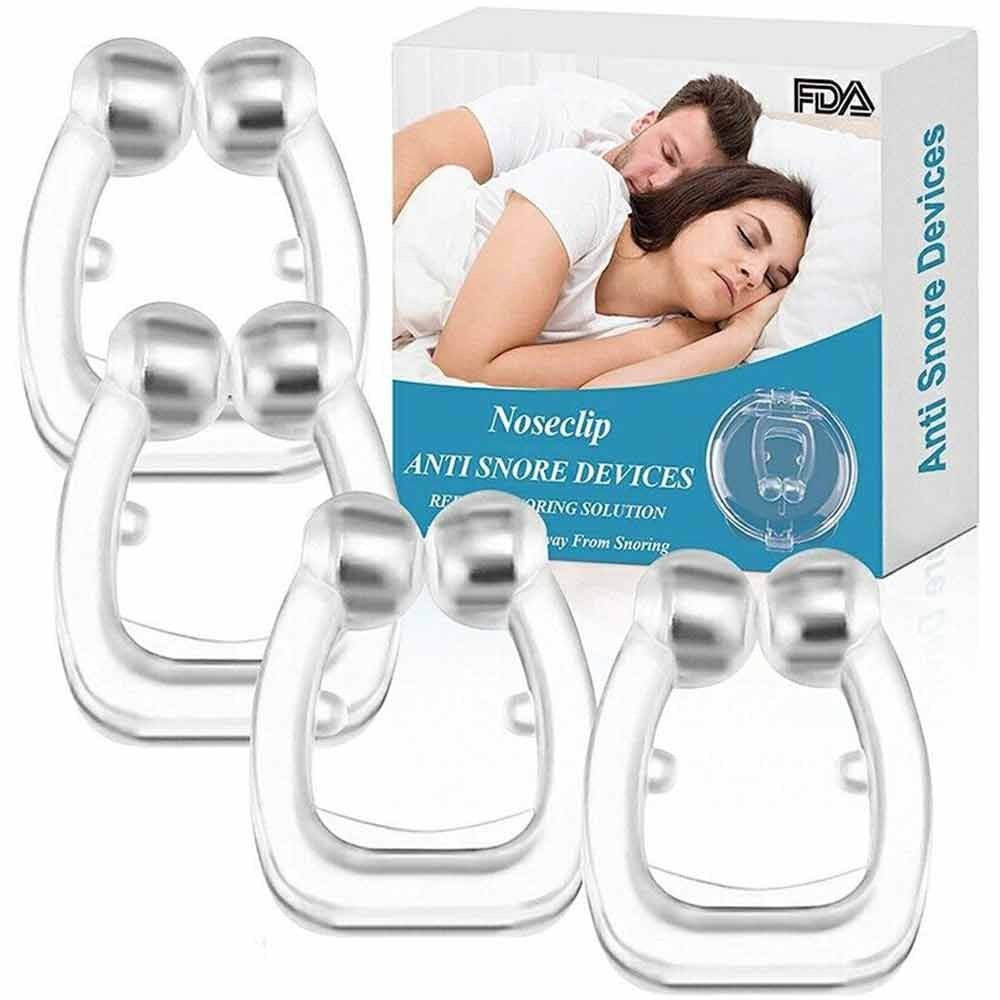 4x Anti Snoring Nasal Snore Stopper Silicone Magnetic Sleep Aid Device Nose Clip