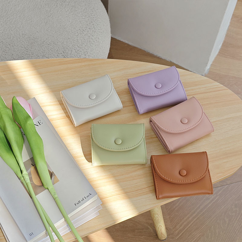กระเป๋าสตางค์ หนัง PU ใบใหญ่ จุของได้เยอะ สีพื้น แบบเรียบง่าย สําหรับผู้หญิง