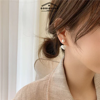 ในไทย💖ต่างหูเข็มเงินS925ประดับจี้มุกรูปหัวใจสไตล์เกาหลีสำหรับผู้หญิงเครื่องประดับcoolcolor-TH.COD