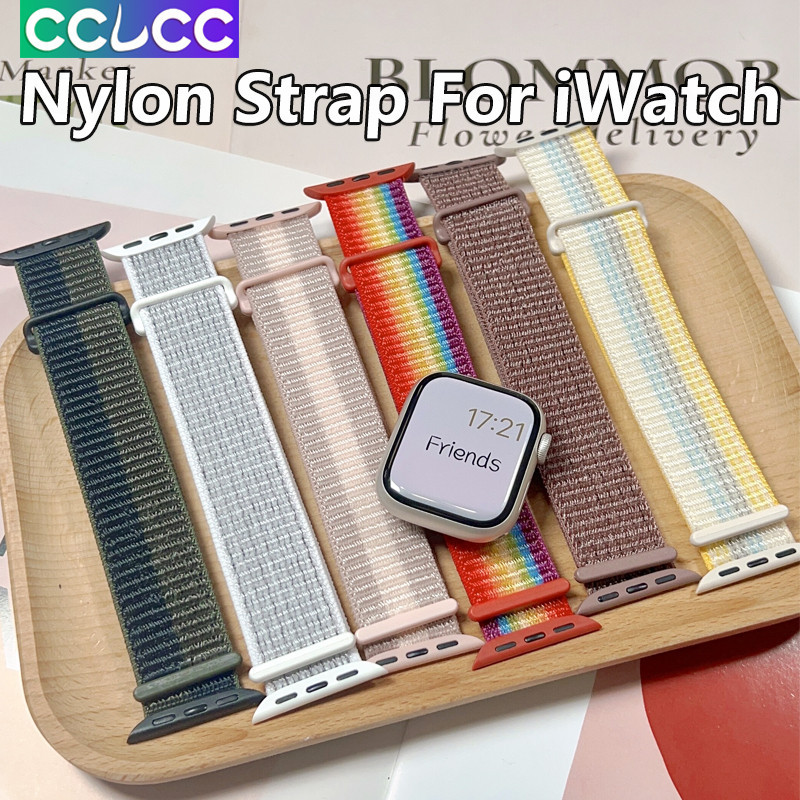 Cclcc i-Watch สายนาฬิกาข้อมือไนล่อนถัก แบบนิ่ม ระบายอากาศ 49 มม. 45 มม. 41 มม. 44 มม. 40 มม. 42 มม. 38 มม. สําหรับ Ap-ple Smart Watch Ultra SE Series 9 8 7 6 5 4 3 2 1