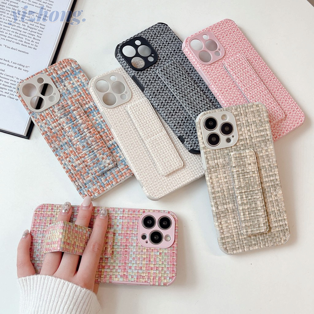 ปลอกสําหรับ iPhone 16 Pro Max 16Plus รูปแบบทอ All-match Soft TPU Anti-scratch สี่มุมกันกระแทกฝาครอบโทรศัพท์กรณีพร้อมขาตั้งแบบพับได้เกราะป้องกัน