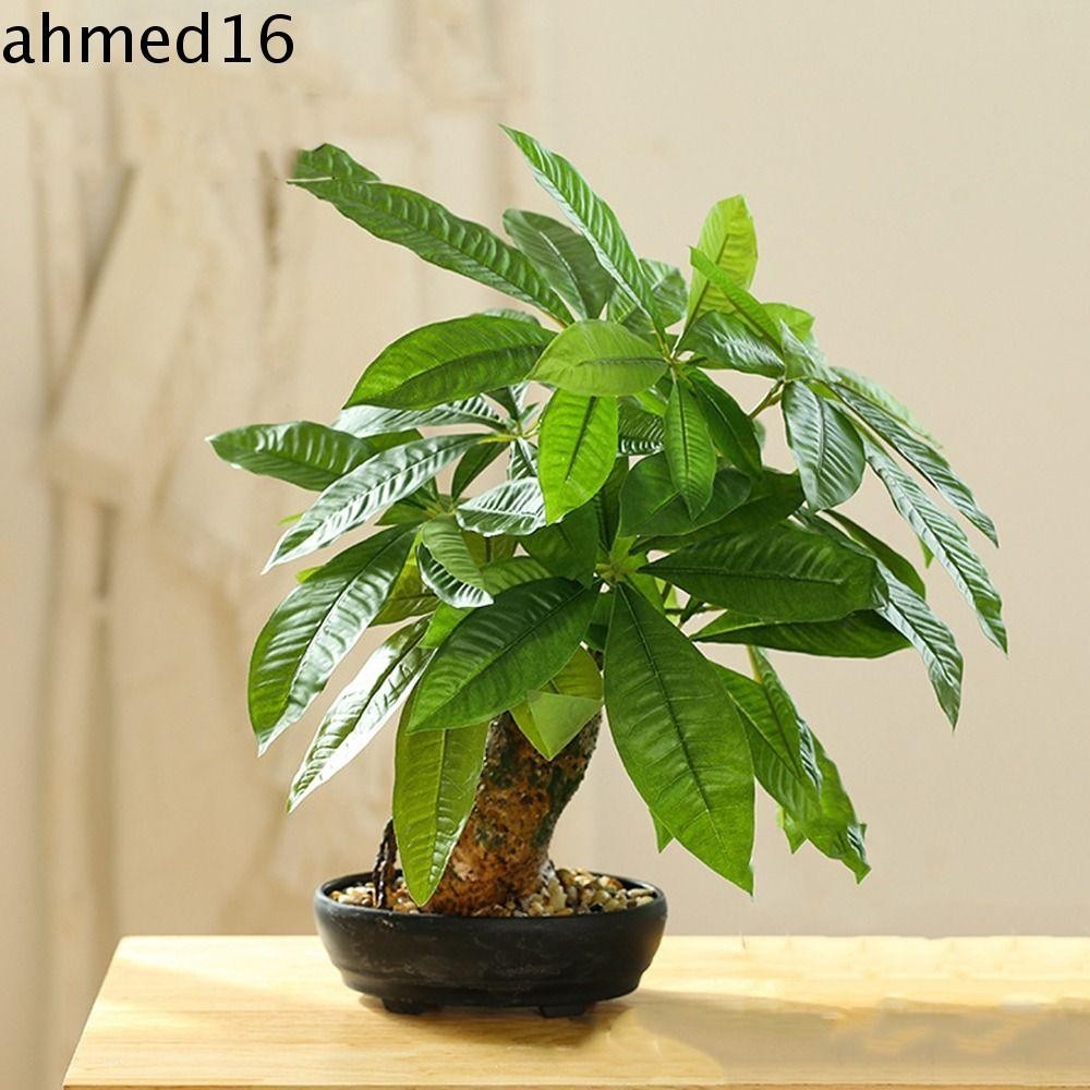Ahmed ต้นบอนไซประดิษฐ์ พลาสติก สีเขียว ทับทิม ส้ม เลม่อน แฮนด์เมด สําหรับตกแต่งออฟฟิศ