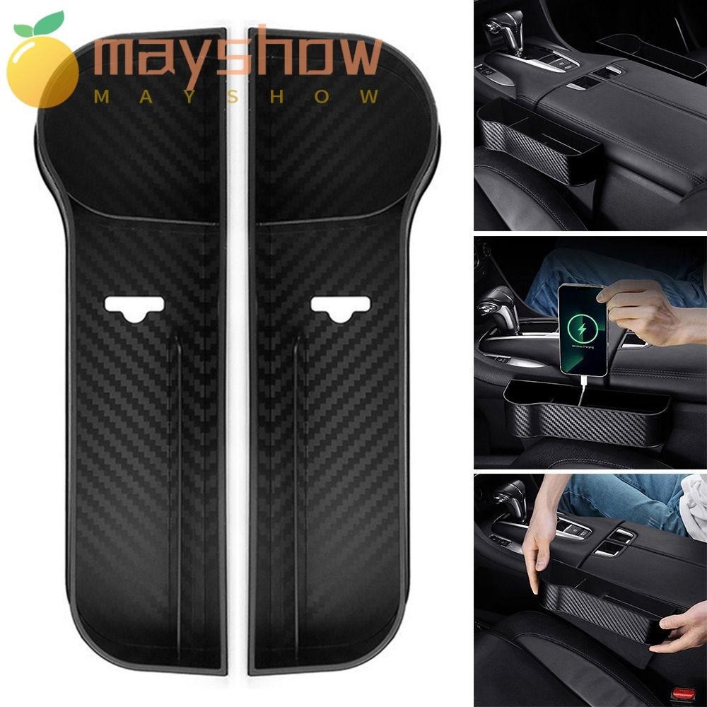 Mayshow กล่องเก็บของในรถยนต์, ที่จับช่องว่างเบาะนั่ง, ที่จัดระเบียบเบาะรถยนต์ แบบสากล, กระเป๋าจัดระเบียบในรถ ชั้นวางของในรถ