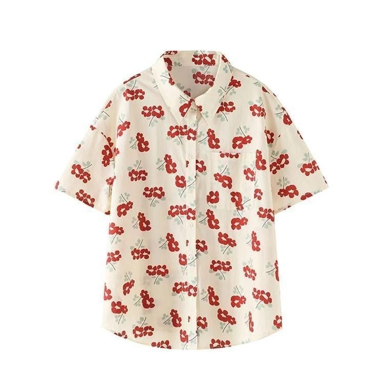 Dahong เสื้อฮาวายลายดอก แขนสั้น W370 thumbnail 10