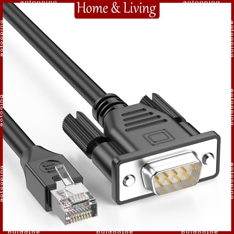 Aoto RJ45 8P8C Ethernet to DB9 RS232 ควบคุมสาย Serial Port Extension Line สําหรับเครือข่ายที่มีประสิ