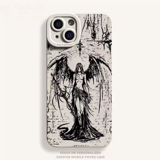 สําหรับ IPhone 16 15 14 13 12 11 Pro Max X XR XS Max 7 8 Plus Cool Dark Angel Wings คู่เคสโทรศัพท์ปกอ่อน