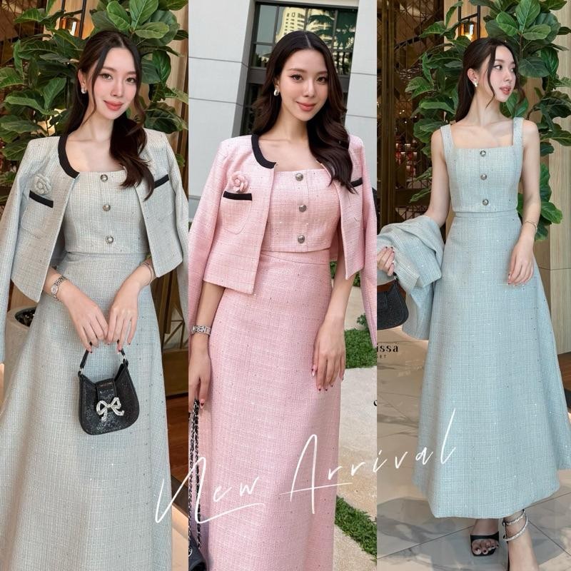 Hiso.closet l (พรีออเดอร์) รอไม่นานค่ะ ชุดเซ็ทใส่ทำงาน ชุดไปงานสีชมพู Code: 20200 งานป้าย Charissa22