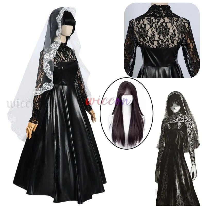 Osaragi คอสเพลย์ cOSTUME อะนิเมะ SAKAMOTO DAYS Okura เครื่องแต่งกายวิกผมหนังสีดําคุณภาพสูง Headwear 