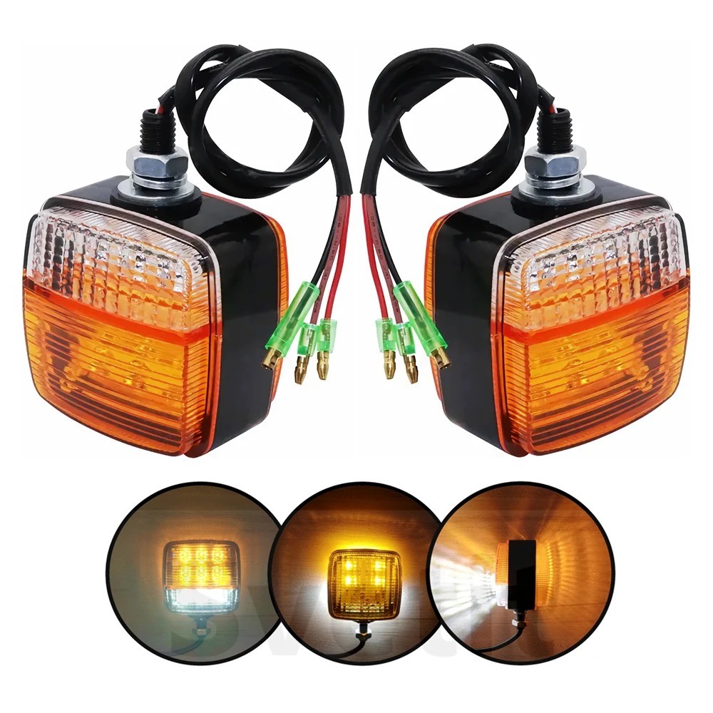 ไฟรถยก LED 2 x สองด้าน 12V-80V รถแทรกเตอร์ด้านหน้าไฟเลี้ยวรถจักรยานยนต์ตัวบ่งชี้ทิศทางโคมไฟ