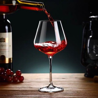 ชุดแก้วไวน์ก้านสีแดง ฐานสีดำ สไตล์ยุโรป หรูหรา คุณภาพสูง 1ใบ…