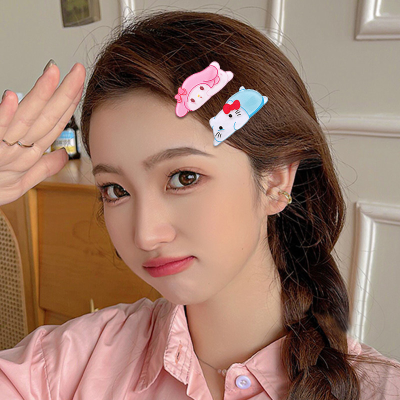Rubuyou Ins Cute Acrylic Hair Clip การ์ตูน Sanrio Kids Girls Hair Clip อุปกรณ์เสริมผม