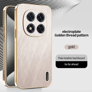 หรูหราหนังเคสโทรศัพท์สําหรับ Xiaomi Redmi Note 15 Pro+ 14 Pro Plus 5G 4G Caisng กันกระแทกชุบขอบปกหลัง&&*&