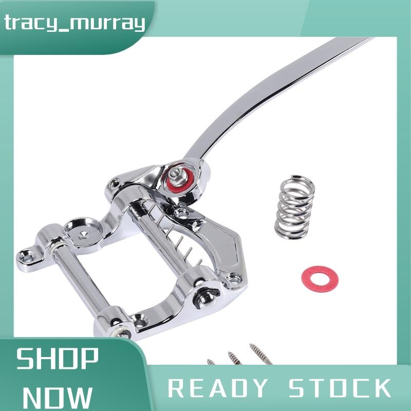tracy_murray กีตาร์ Vibrato Tailpiece Tremolo Flat Top Body Tremolo Unit Vibrato Bridge สําหรับ Tele, SG, LP, ETC กีตาร์ไฟฟ้า (เงิน)