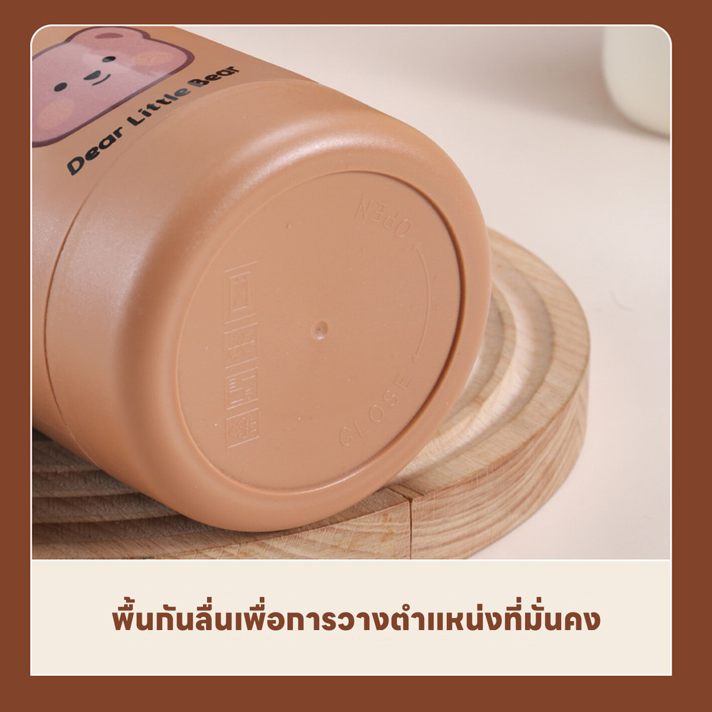 แก้วเยติ 500ML แก้วกาแฟเก็บความเย็นความร้อน มีหูจับ แก้วเก็บอุณหภูมิ แถมหลอดและช้อน ยาวนาน24ชม. มีฝาปิด แก้วน้ำลายหมี